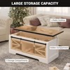 47.2" Farmhouse Rustic Lift-Top Coffee Table – Multifunctional Design with Sliding Barn Door - 3 of 4