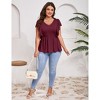 Womens Plus Size Short Sleeve Peplum Summer Tops - 3 of 3
