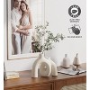 Decorative Vase- Modern Nordic Boho Style Vases Home Decor, Matte Ceramic Decorations for Living Room, Bookshelf Mantle (Cream White) - 3 of 4
