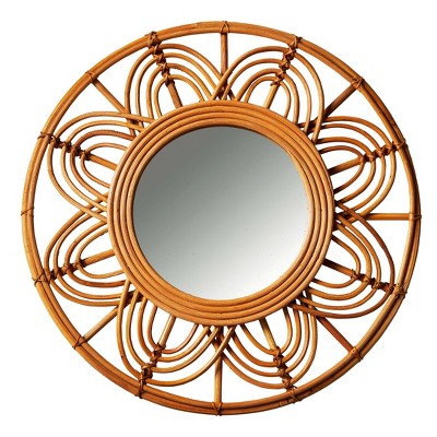 tag Petals Rattan Round Mirror