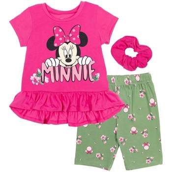 Disney Minnie Mouse Little Girls Peplum Long Sleeve T-shirt Legging Set ...