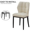 Bekrvio Mid Century Modern Dining Chairs, Upholstered Leather Armless Chairs with Checkered Pattern Back, for Kitchen & Dining Room - 4 of 4