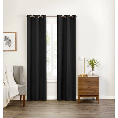 Photo 1 of 1pc Blackout Celeste Draft Stopper Window Curtain Panel Black - Eclipse