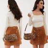 Leopard 90s Women Shoulder Bag Glossy Vegan Leather Crossbody Bag Clutch Purse (Brown Leopard) - 2 of 4