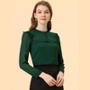 INSPIRE CHIC Women's Swiss Dots Long Sleeve Ruffled Work Office Chiffon Blouse - 2 of 4
