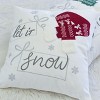 YOOCOZZ Christmas Trendy Decor, Let It Snow Christmas Throw Pillow – 20x20" Square Cotton Cushion with Red & Green Knit Hat Design and Insert - 4 of 4