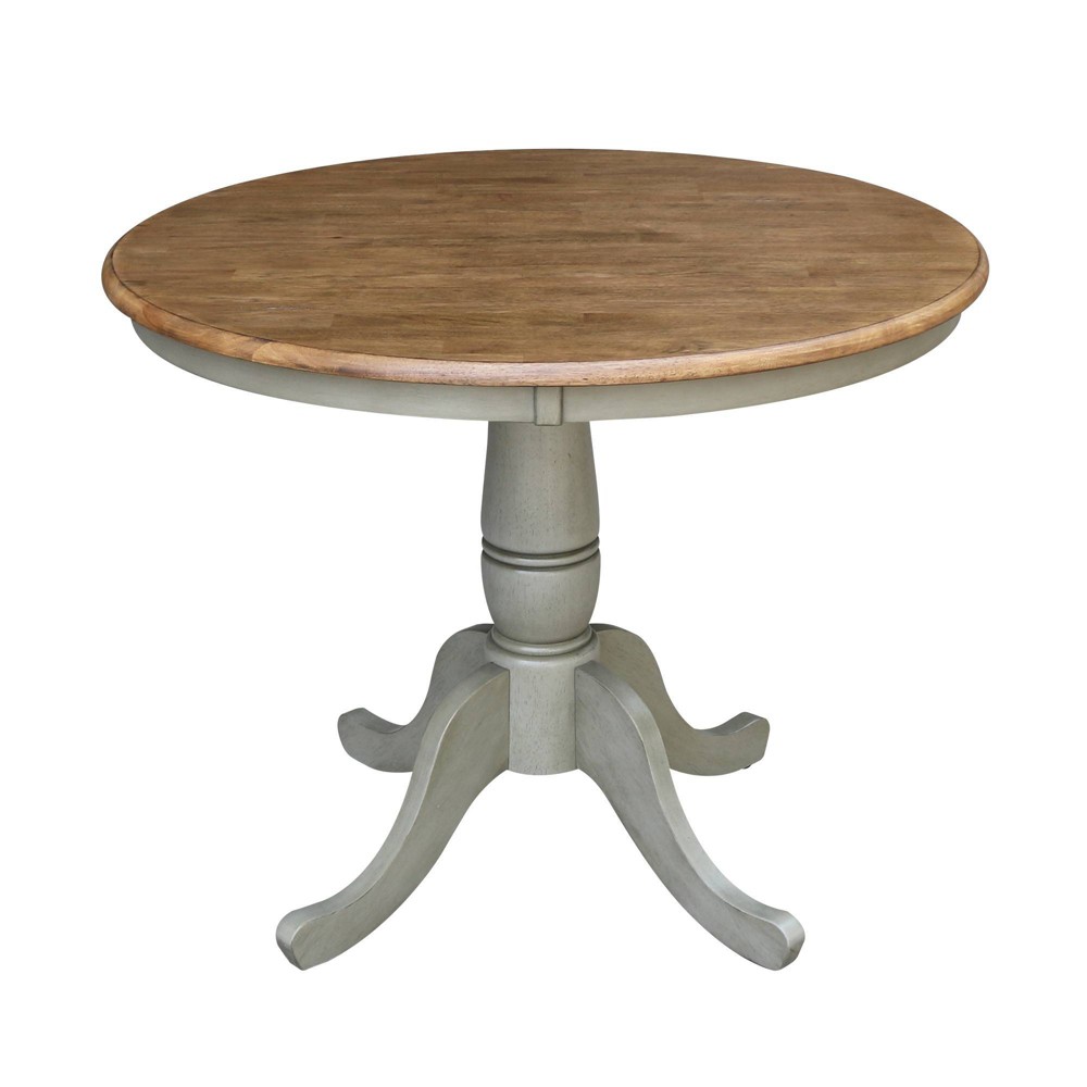 Photos - Dining Table 29" Dining Height Loraina Round Pedestal Table Hickory Brown/Stone Gray 