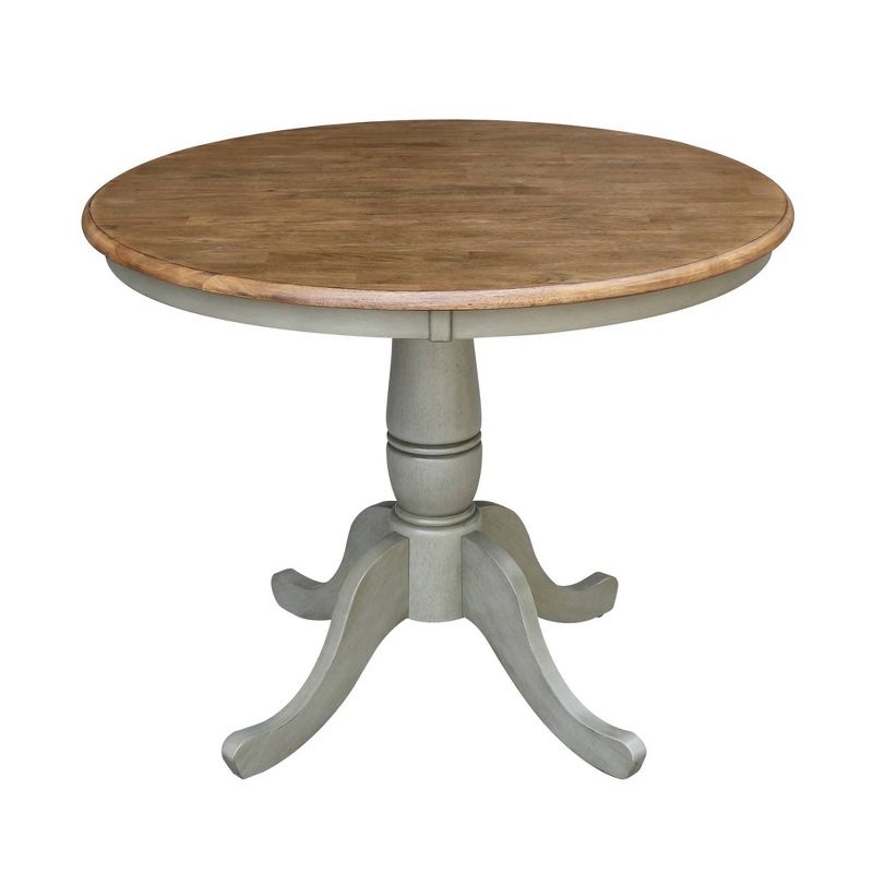 29&#34; Dining Height Loraina Round Pedestal Table Hickory Brown/Stone Gray - International Concepts, 1 of 6