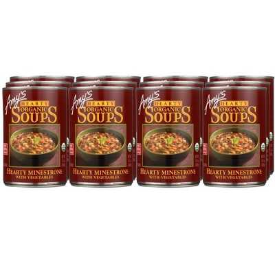 Amy's Organic Hearty Vegetable Minestrone Soup - Case of 12/14.1 oz