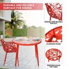 LeisureMod Devon 3-Piece Aluminum Patio Dining Set - Glass Top - Stackable Chairs - 2 of 4