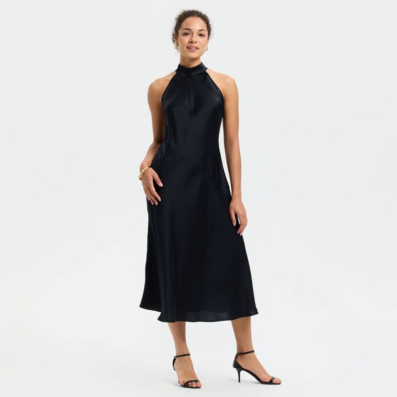 Women's Midi A-Line Dress - A New Day™ Black XS
