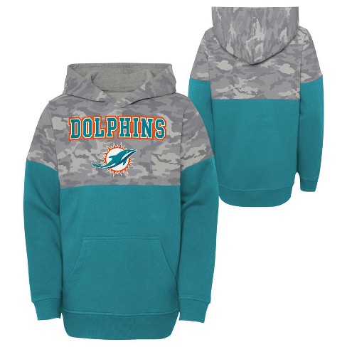 Men's Mitchell & Ness Aqua/Gray Miami Dolphins Head Coach Pullover Hoodie