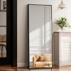 SEVOBAL 58"x18" Full Length Mirror with Stand Shatterproof Floor Mirror with Aluminum Frame for Bedroom Living Room, Black, 149.4"*54"*3.5" - 2 of 4