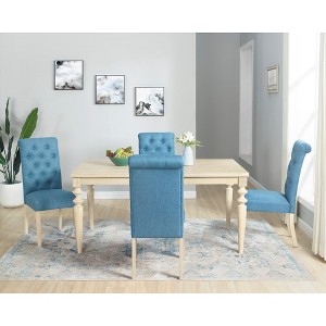 5-Piece Dining Set with Turned-Leg Table and 4 Tufted Chairs - 1 of 4