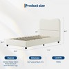 Coolmee Boucle Bed Frame with Upholstered Headboard, Soft Low Profile Sturdy Platform Bed with Rounded Corners Design, Heavy Duty, Wooden Slats - 2 of 4
