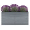 vidaXL Raised Garden Bed Galvanized Steel Outdoor Planter Gray - 3 of 4