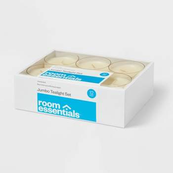 12pk Unscented Jumbo TL Candles Cream - Room Essentials™