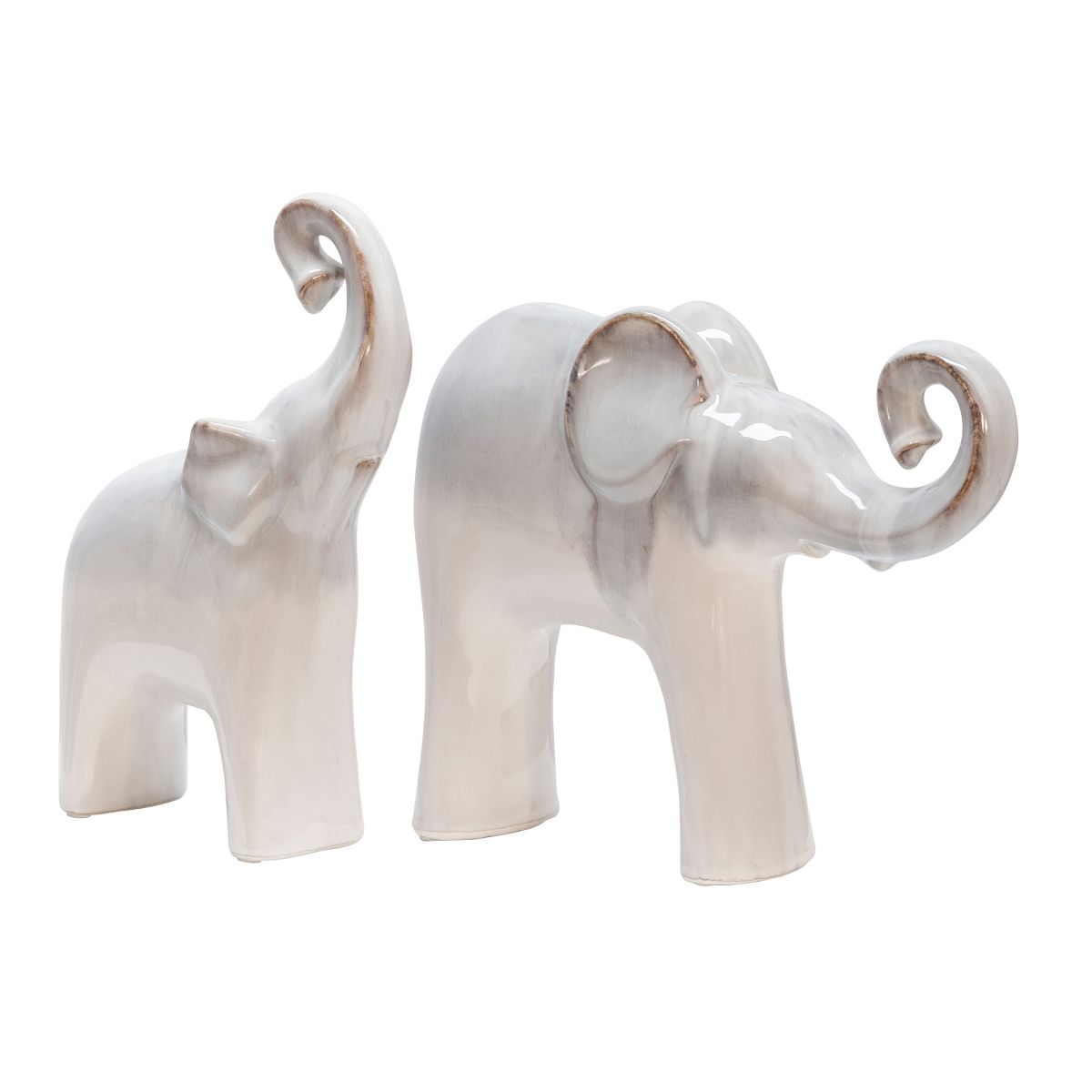 Sagebrook Home 11" Ceramic Elephant Sculpture - Contemporary Elephant Statue for Home or Office Decor - thumbnail 10