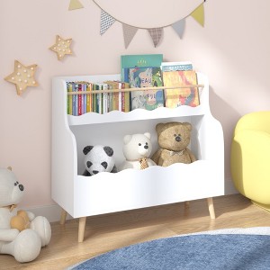 Kids Bookcaes, Children Book Organizer, toy Storage Cabinet Organizer, White - 1 of 4