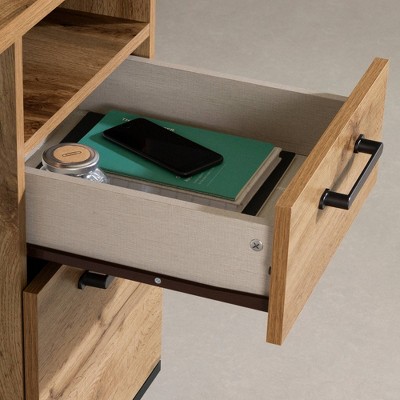 Nordik Oak Wood Desk with Drawer and Filing Cabinet