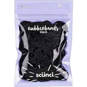 scünci Kids Polyband Rubber Hair Ties - Black - 400pcs - 1 of 4