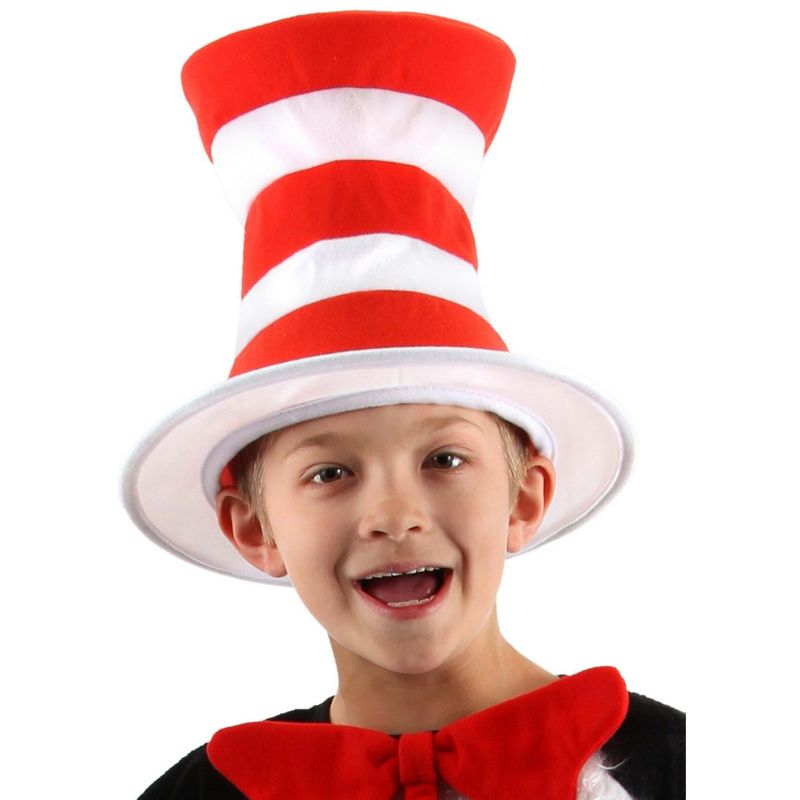 HalloweenCostumes.com    Dr. Seuss Cat in the Hat Stovepipe Costume Hat for Kids, Red, 1 of 7