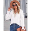 Clearlove 2025 Womens Tops Dressy Casual V Neck Long Sleeve Lace Splice Cute T-Shirts - 2 of 4