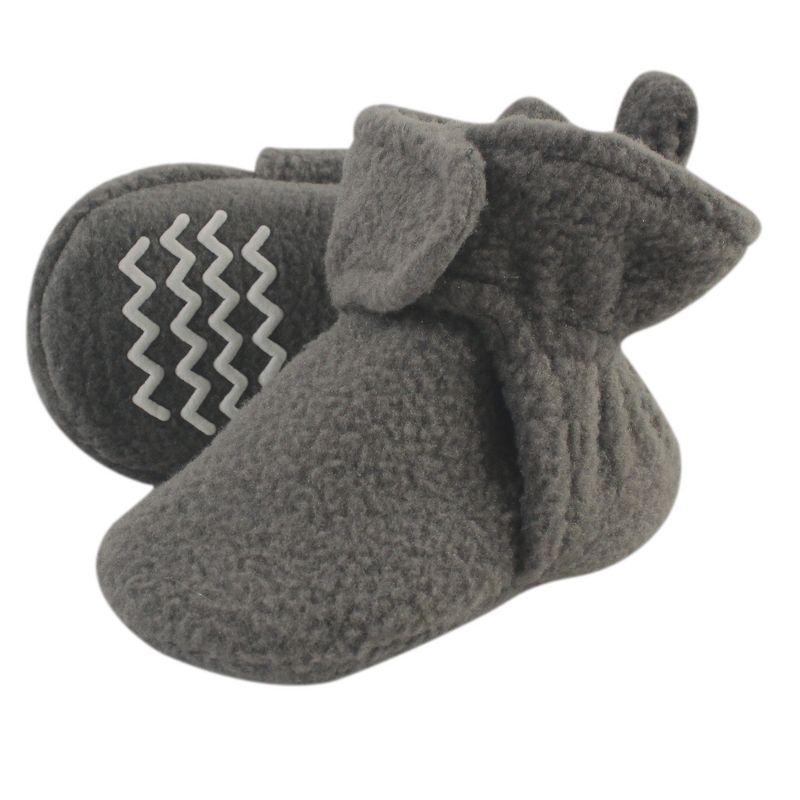 Hudson Baby Baby and Toddler Cozy Fleece Booties, Charcoal Gray, 1 of 3