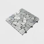 6pk Natural Travertine Stone Deck Tile Set - Gray - Courtyard Casual