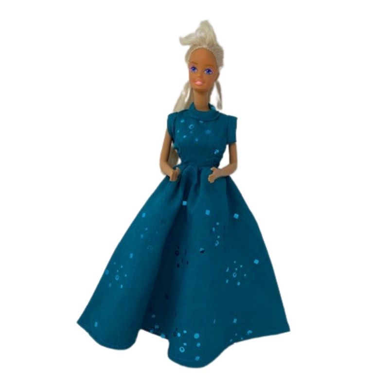 Doll Clothes Superstore Blue Sequin Gown Fits 11 1/2 Inch Fashion Dolls Like Barbie, 4 of 6