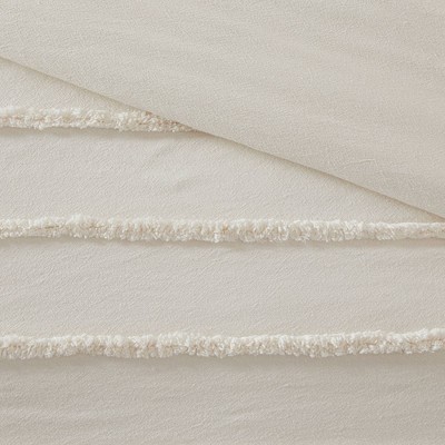 Ivory Cotton Chenille King/Cal King Duvet Cover Set