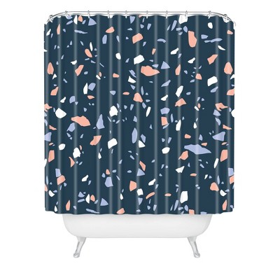 Emanuela Carratoni So Blue Terrazzo Shower Curtain Blue - Deny Designs