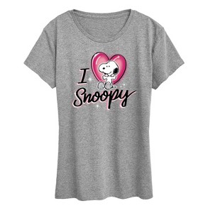 Women's - Peanuts - I Heart Snoopy Short Sleeve Graphic T-Shirt - 1 of 4