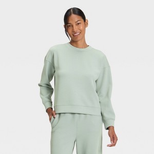 Women's Airy Sleek Ribbed Crewneck Sweatshirt - All In Motion™ - 1 of 4