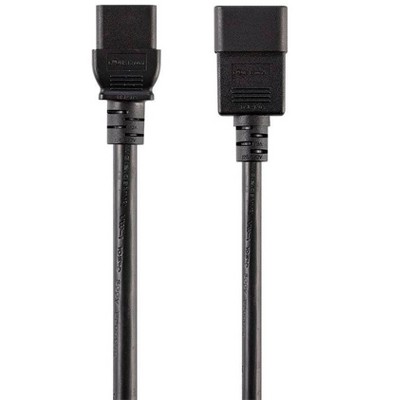 Monoprice Heavy Duty Extension Cord - 3 Feet - Black | IEC 60320 C20 to IEC 60320 C19, 12AWG, 20A, SJT, 250V