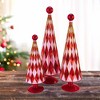 Cody Foster 14.5 Inch Diamond Trees Red Lilac Christmas Decorative Tree Set , Christmas Decor Mid Century Style Reflective (3PC) - 2 of 4