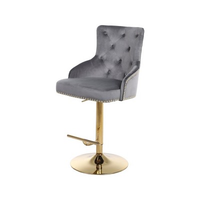 Meridian Furniture,Claude Grey Velvet Adjustable Stool