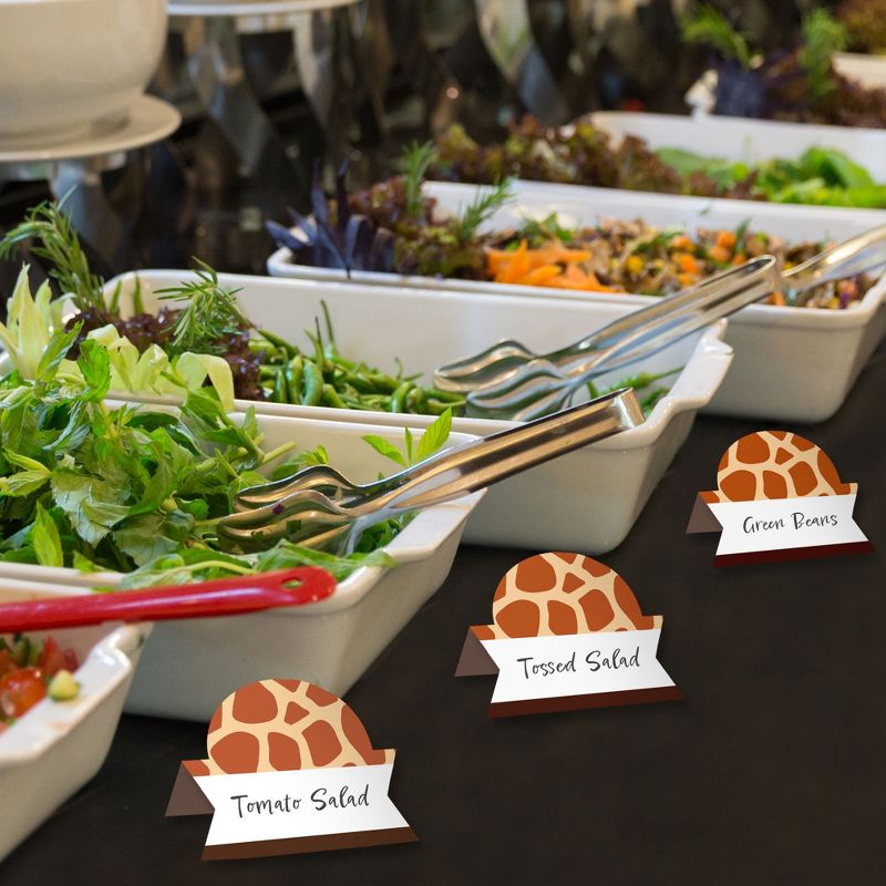 Big Dot of Happiness Giraffe Print - Safari Party Tent Buffet Card - Table Setting Name Place Cards - Set of 24, 3 of 9