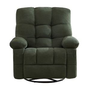 AndMakers Fabric Swivel Manual Recliner with Massage and USB Port - 1 of 4