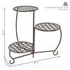 Sunnydaze Indoor/Outdoor Steel Decorative Checker Top 3-Tiered Flower Plant Stand Display - Bronze - 2pk - 3 of 4