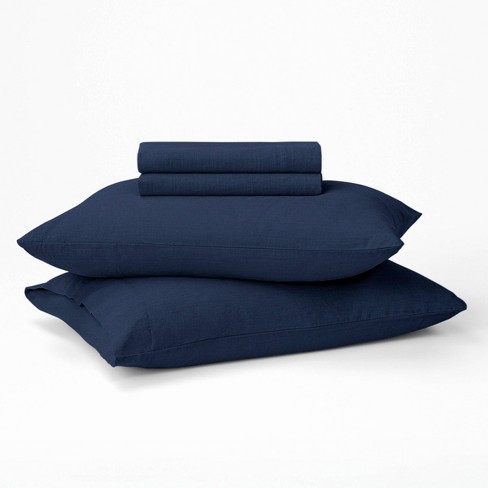 Tuft & Needle Queen Hemp Sheet Set Midnight Blue : Target