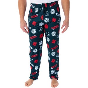 Seven Times Six Dungeons and Dragon Men's Allover Game Dice Print Lounge Pajama Pants Black - 1 of 4