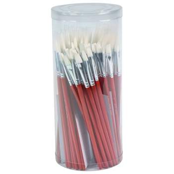 Sax White Synthetic Taklon Paint Brushes with Short Handles, Assorted Sizes, Set of 72