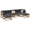 vidaXL Garden Sofa Set Natural Wood Solid Pine Wood Large Modular - Natural Pine No Cushion - 2 of 4