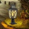 Gulches Outdoor Lamp Posts, 18-22" Vintage Black/Bronze Lanterns with Clear Glass, Waterproof for Garden, Patio, Pathway (1-2 Pack) - 4 of 4