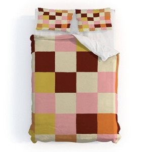 Deny Designs 3pc Full/Queen Gigi Rosado Tiles Duvet Cover and Pillow Sham Set Cream: Woven Polyester, 300 Thread Count, Zippered - 1 of 4