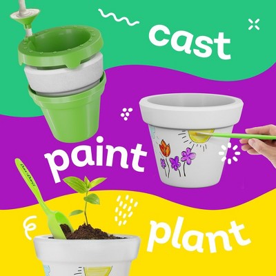 Kids' DIY Cast-A-Pot Flower Garden Craft Kit with Paint