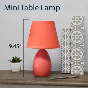 Simple Designs 9.45" Mini Egg Oval Ceramic Table Lamp with Matching Shade (Includes LED Light Bulb) - 1 of 4
