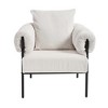 PAGED Modern Accent Chair Comfy Upholstered Armchair with Metal Legs, Living Room Chairs with High Rebound Sponge Seat Cushion for Office - 2 of 4