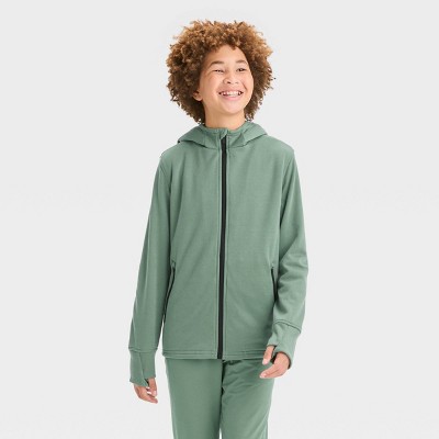 All in Motion Boy's Size XS (4-5) Premium Fleece Full Zip Hoodie - Navy
